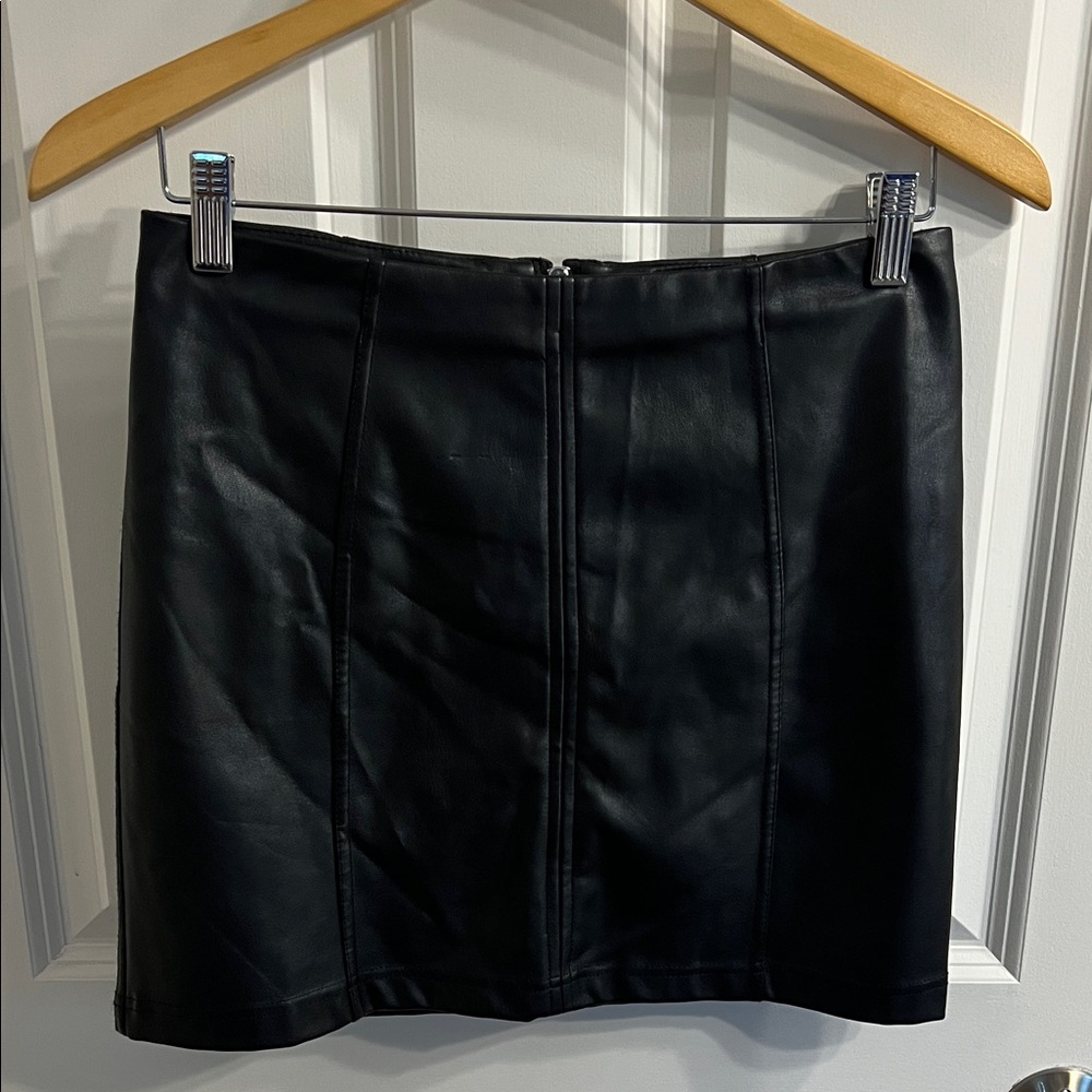 Altar’d State Black Faux Leather Skirt